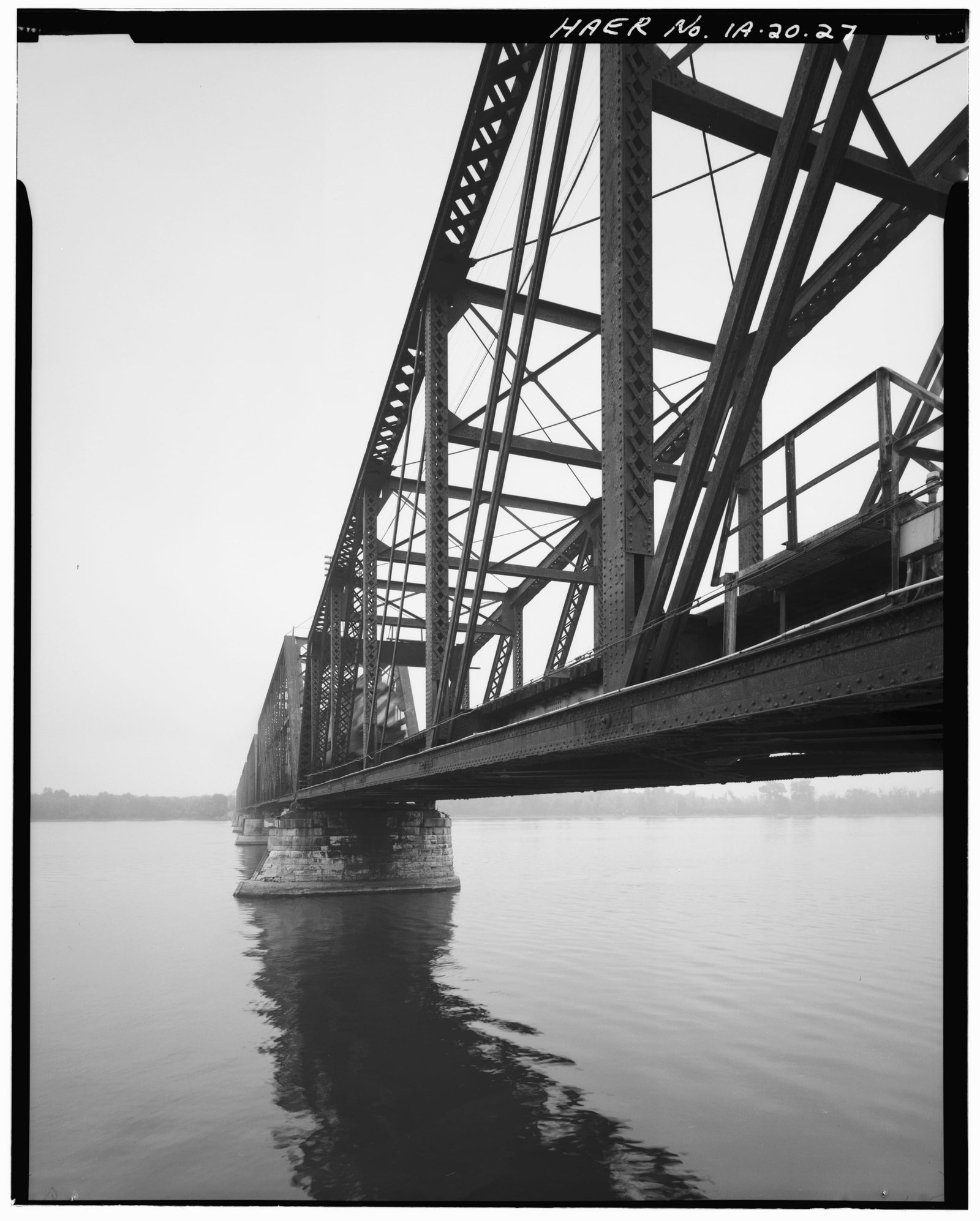 Looking east, previous bridge